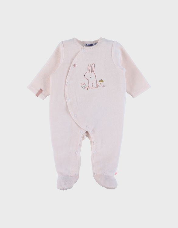 NOUKIES Autumn Forest pyjama - fluweel roos - 0M