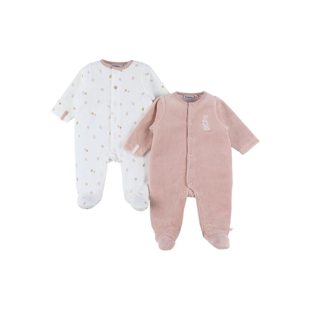 NOUKIES Autumn Forest pyjama 2st - fluweel - 3M