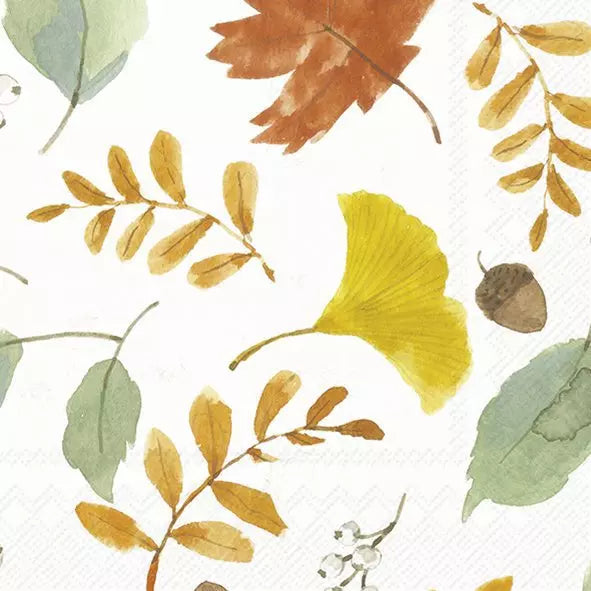 IHR Servetten 33x33cm - Harvest Leaves Allover cream 4083401560