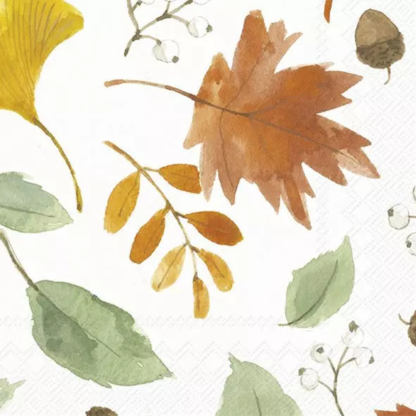 IHR Servetten 25x25cm - Harvest Leaves Allover cream 4083402560