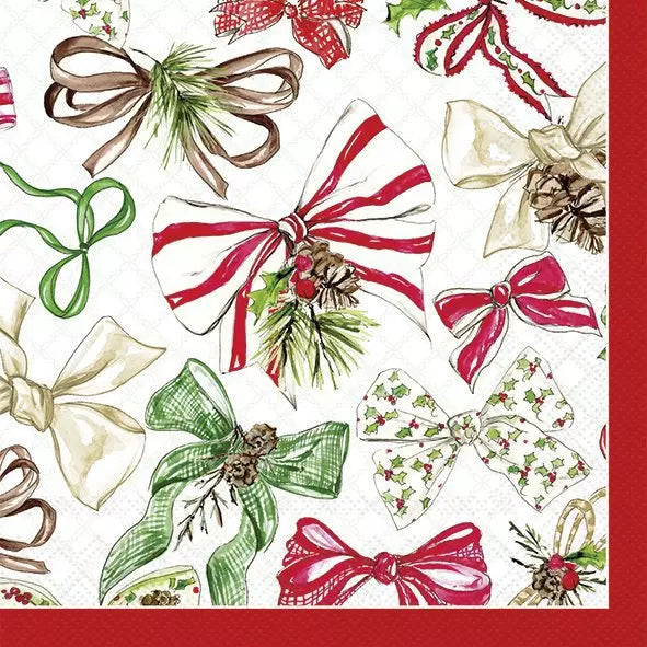 IHR Servetten 25x25cm - Christmas Bow red 4084502610