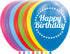 FIESTA 8 ballonnen "HAPPY BIRTHDAY" 30cm - mix kleuren