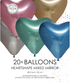 FIESTA 20 ballonnen hartvormig 30cm - mix kleuren chrome