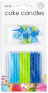 FIESTA 24 gebakskaarsen + 12 houders - blauw