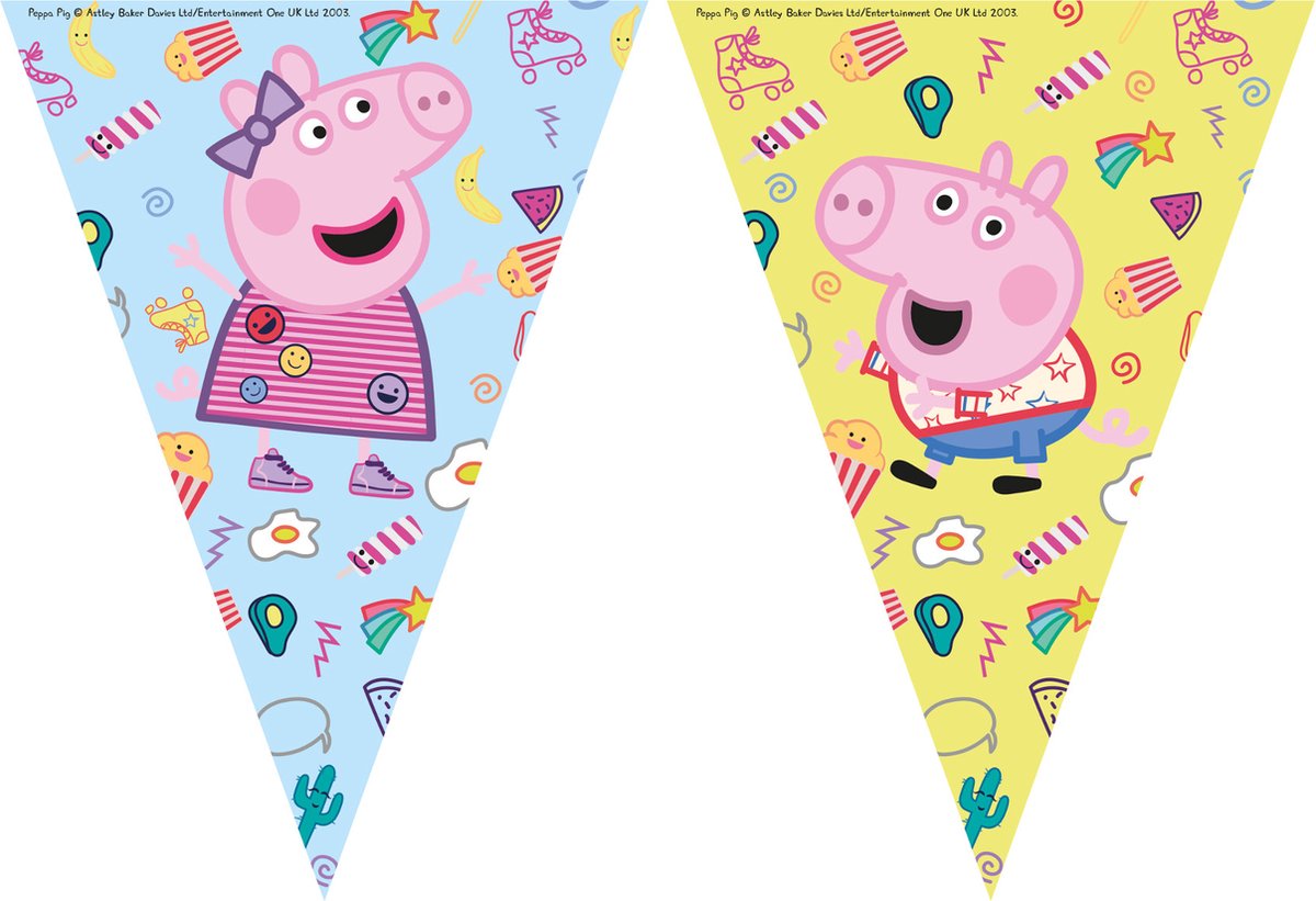 FIESTA Driehoek Vlaggenbanier 9 vlaggen Peppa Pig Messy Play