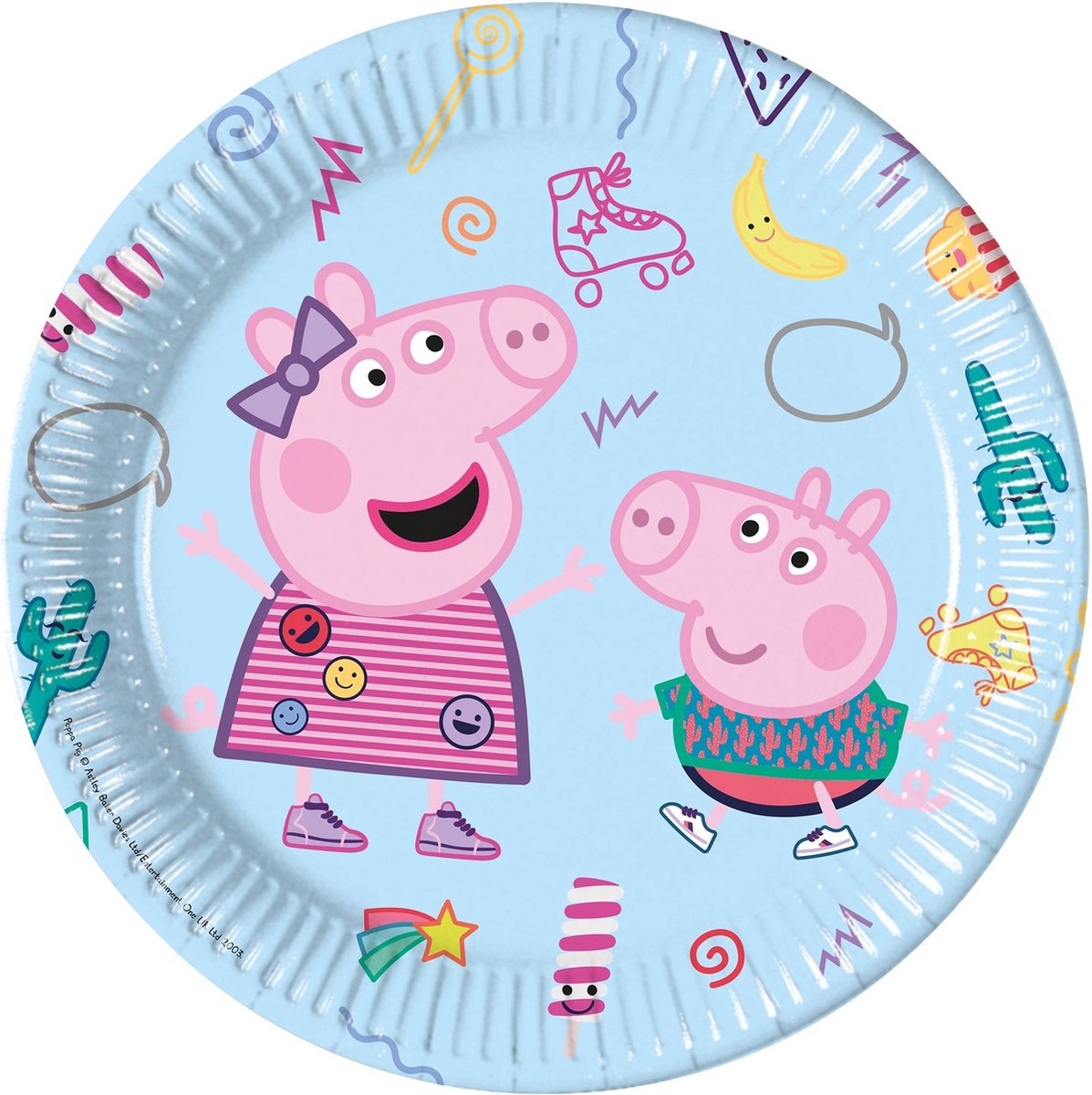FIESTA Papieren Bordjes 23cm 8st. - Peppa Pig Messy Play