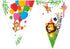 FIESTA Papieren Driehoek Vlaggen Banner FSC (9 vlaggen) - Jungle Ballonnen