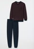 SCHIESSER Heren pyjama - roodbruin/patroon - M
