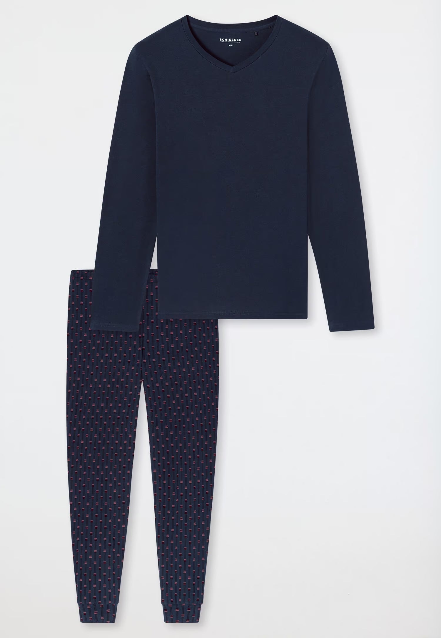 SCHIESSER Heren pyjama - d. blauw - XXL