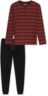 SCHIESSER Heren pyjama - wijnrood/streep - M