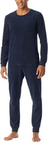 SCHIESSER Heren velours pyjama - nachtblauw - M