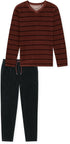 SCHIESSER Heren pyjama - wijnrood/streep - M