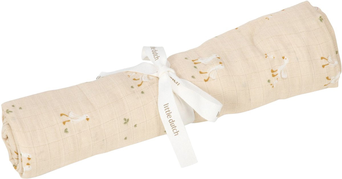 LITTLE DUTCH Hydrofiel swaddle doek 120x120cm - beige - Little Goose