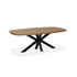 WELLINGTON Tafel Deens ovaal - 220x120cm - blond oak/ zwart ijzer rand matching 10111823