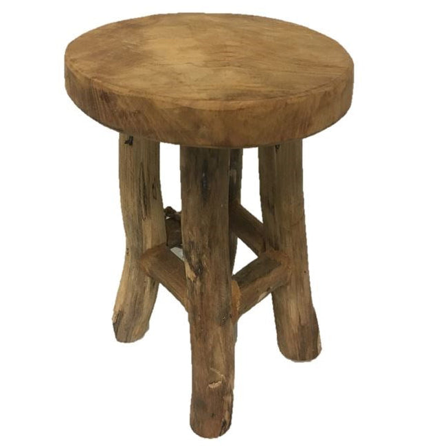 Deco kruk teak - 17x22cm - naturel