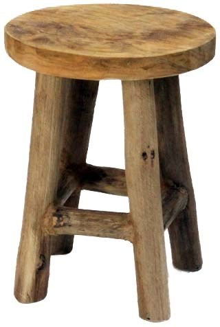 Deco kruk teak - 20x27cm - naturel