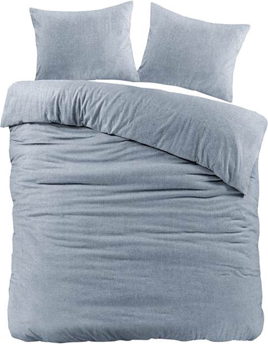 BRIENZ Dekbedovertrek flanel 240x200/220 - blauw