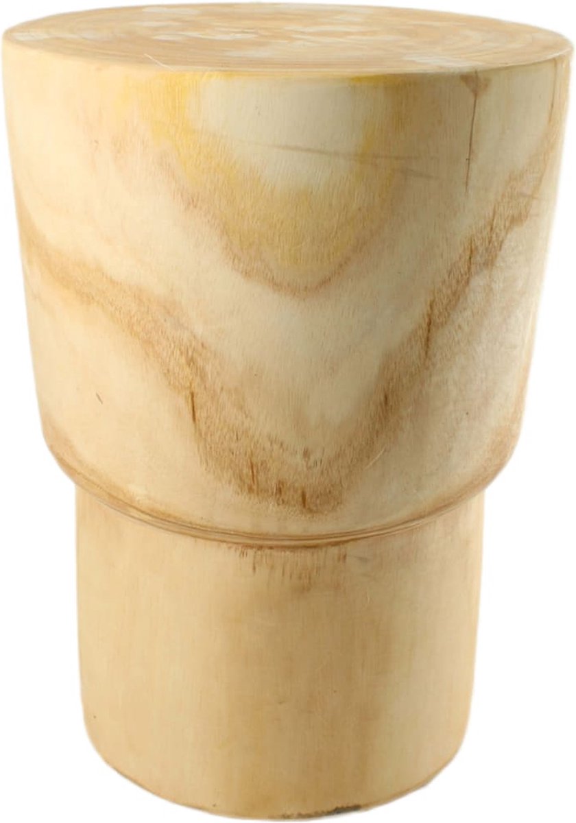 DKNC Bijzettafel rond - 28x28x38cm - paulownia wood naturel