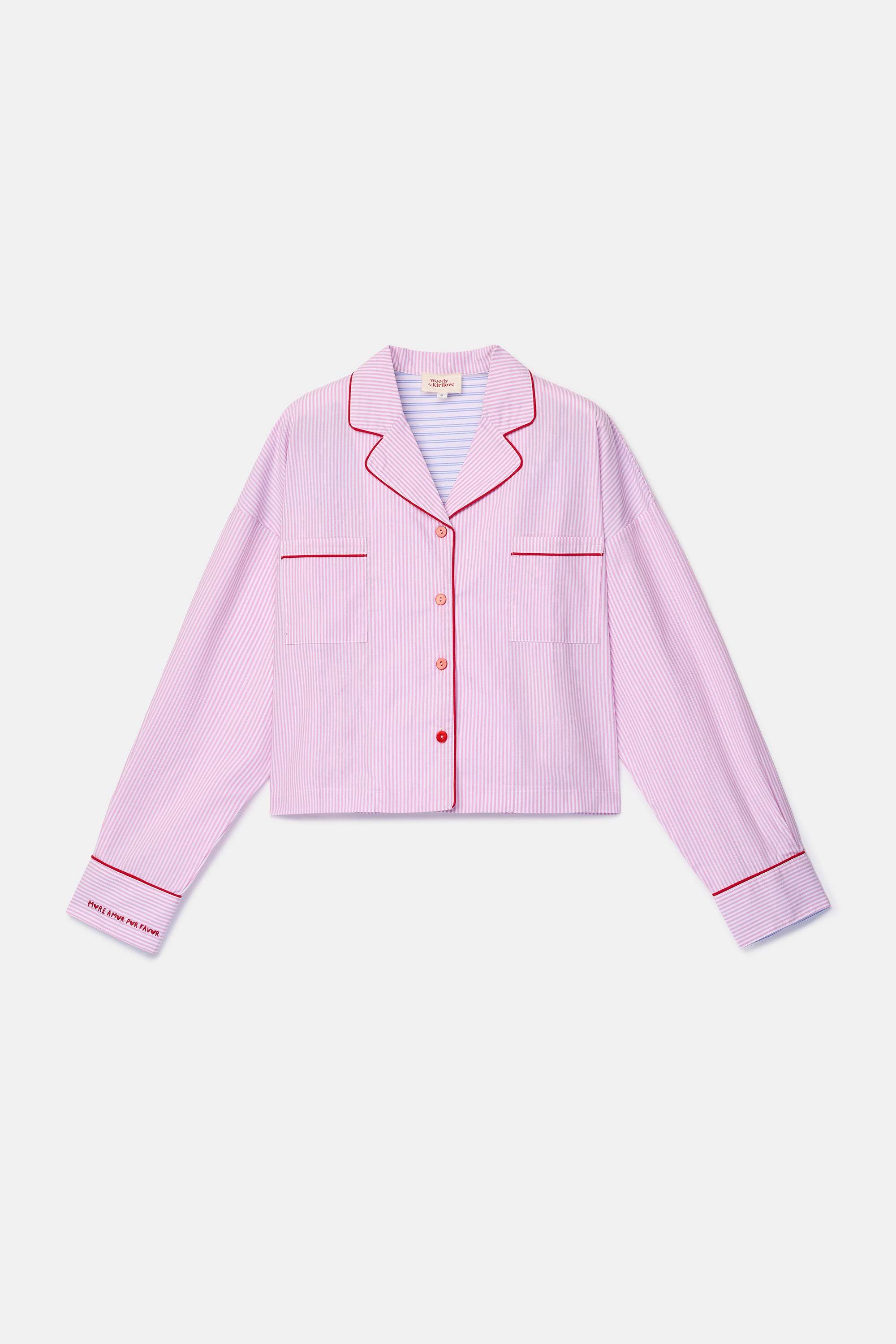 WOODY Kirilove meisjes pyjama - roze gestreept - 16j.