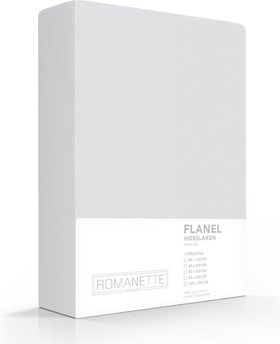 ROMANETTE Hoeslaken flanel - 140x200cm - silver