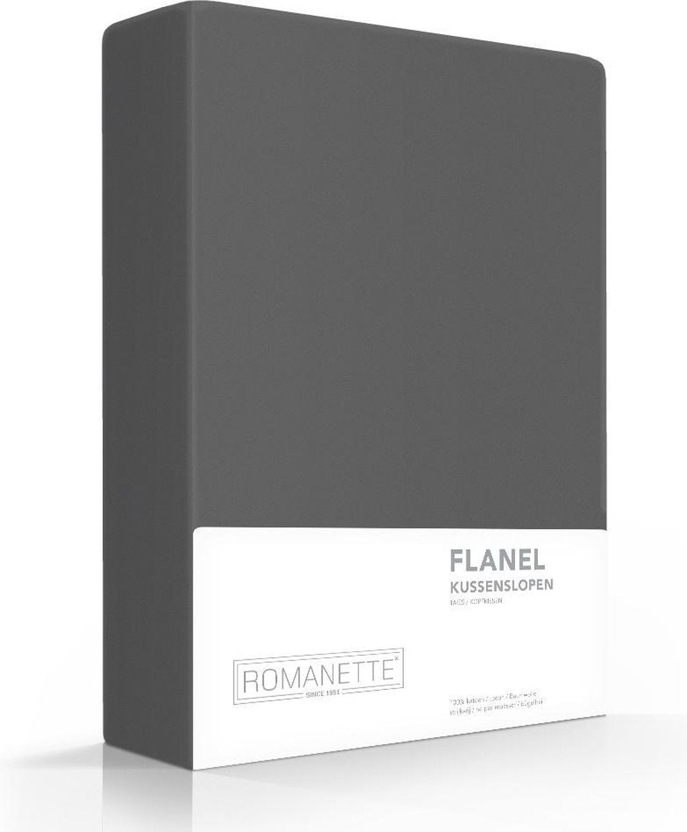 ROMANETTE Kussenslopen 2st. - 65x65 - antraciet