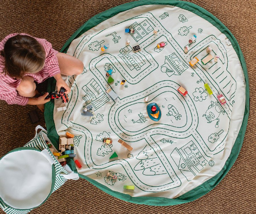 PLAY&GO Soo opbergmand en speelkleed in 1 - roadmap