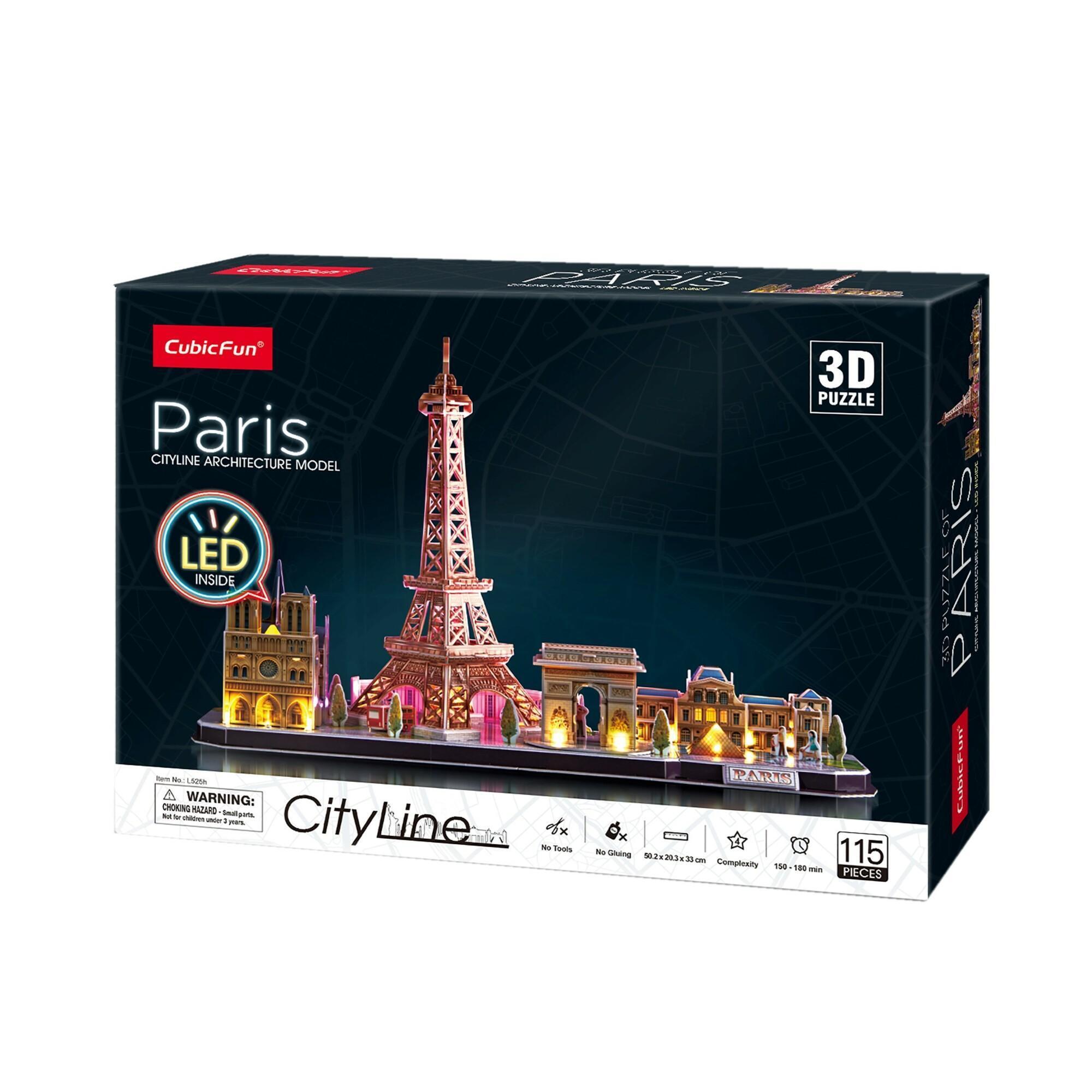 CUBIC FUN Puzzel 3D - City Line Paris LED