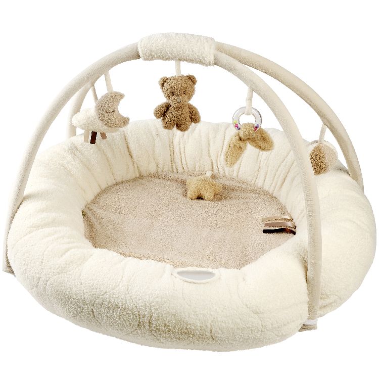 NATTOU Teddy Speelmat m/gewatteerde rand - 90x90cm - beige