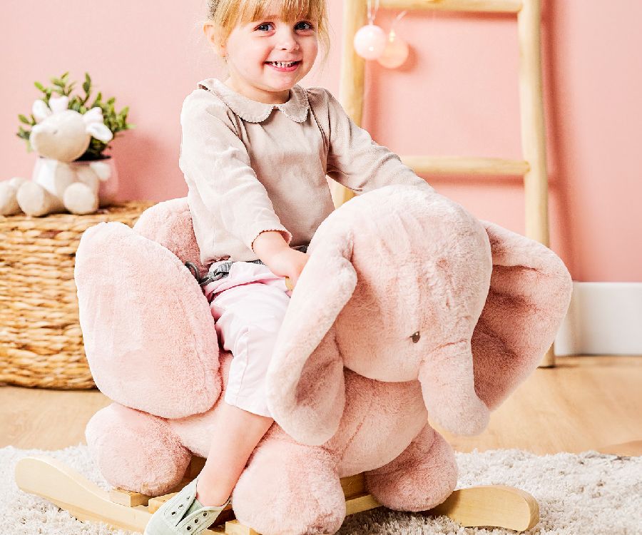 NATTOU Fanfan Schommelpaard - Olifant - oud roze