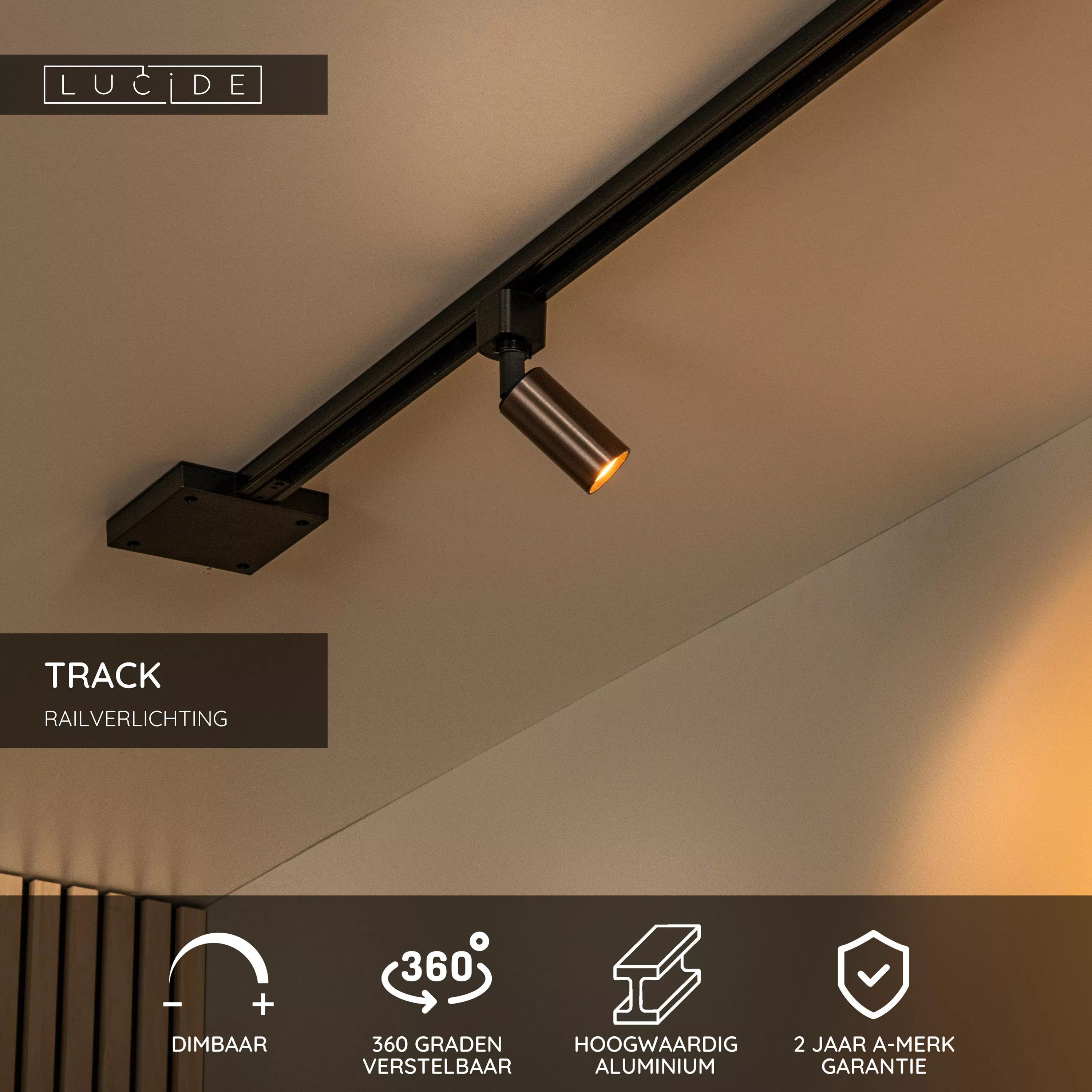 Lucide TRACK Ritmo spot - Koffie - GU10/MR11