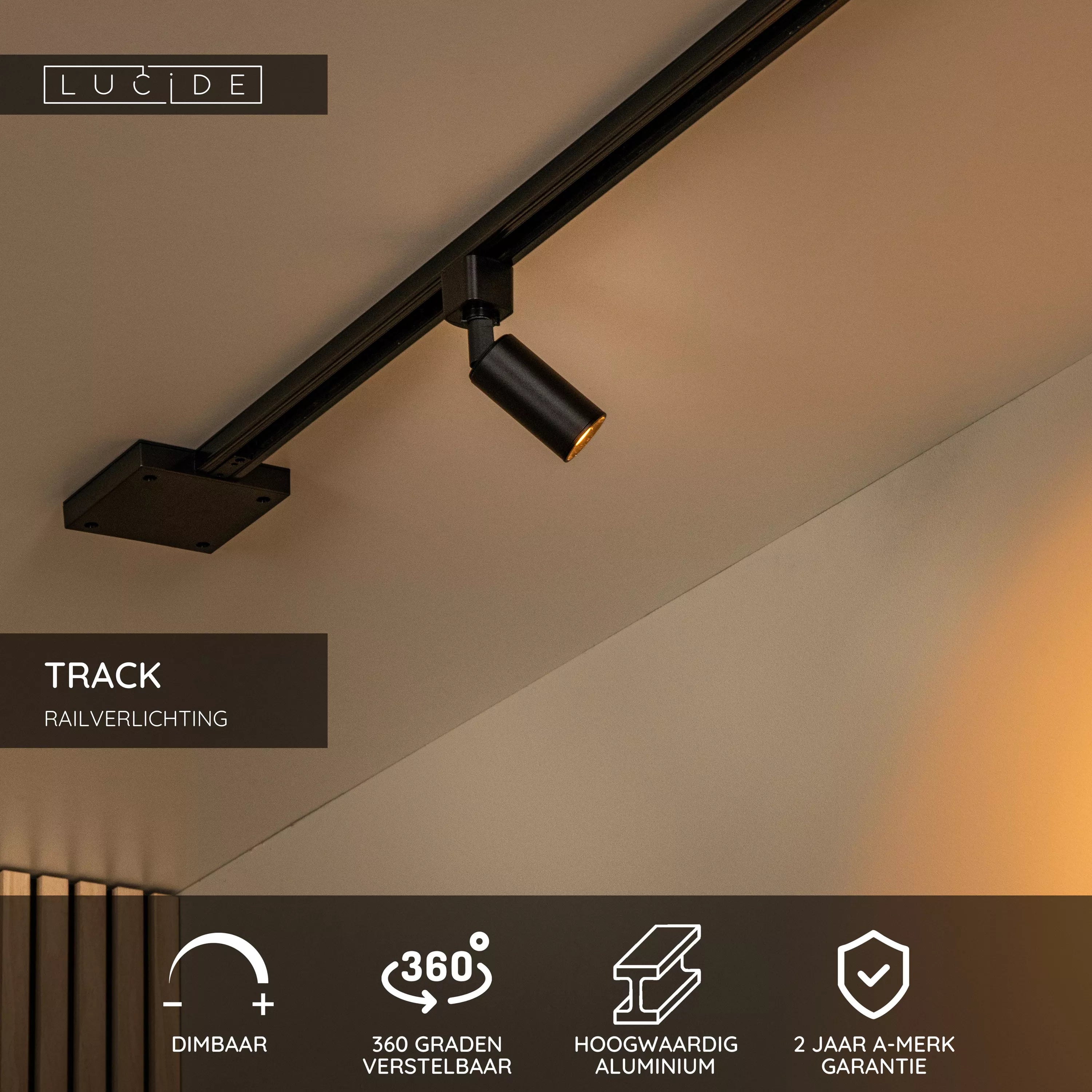 Lucide TRACK Ritmo spot - Zwart - GU10/MR11