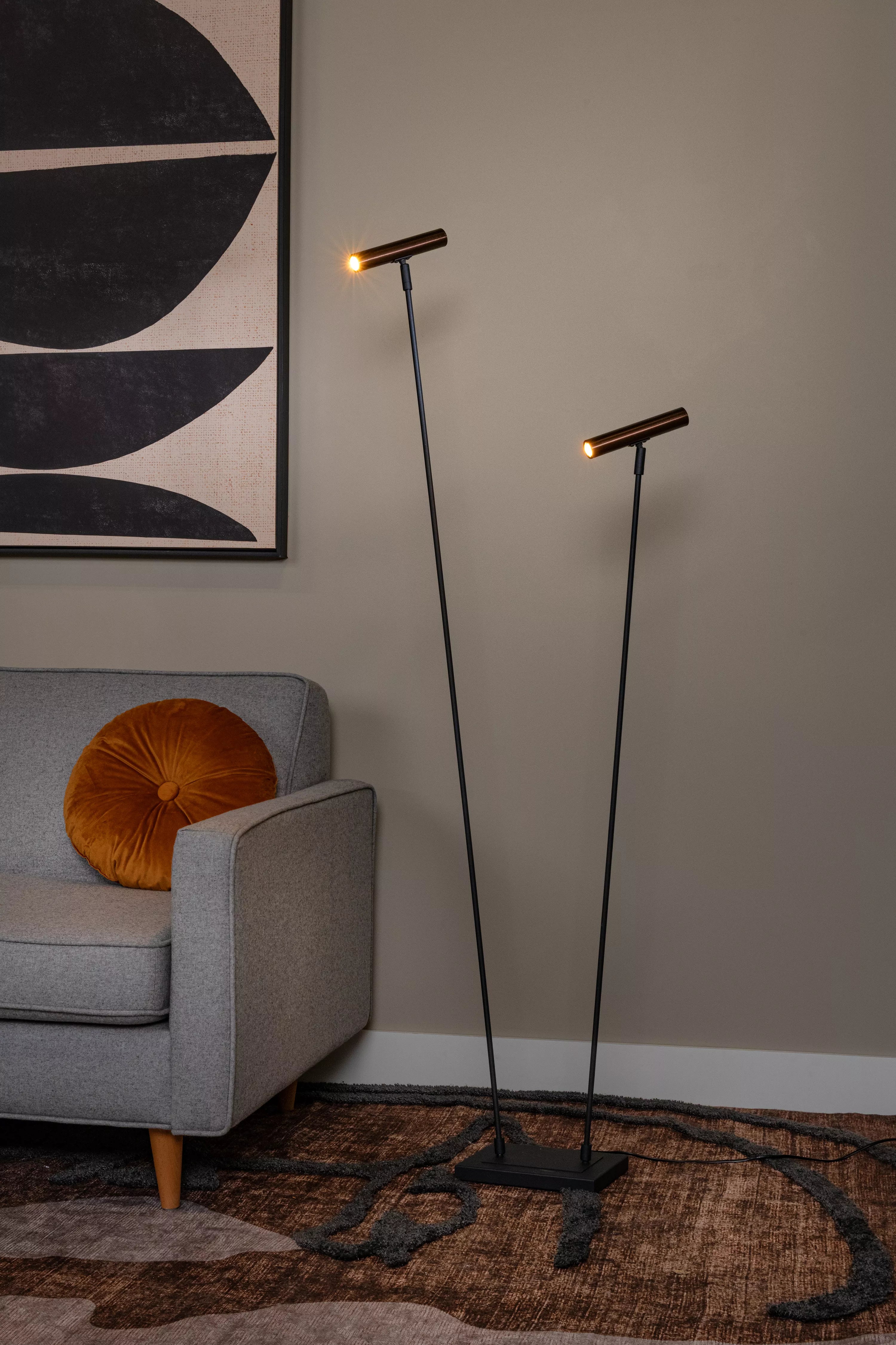Lucide DUARTE Vloerlamp - 2xG2 - 4W - Koffie