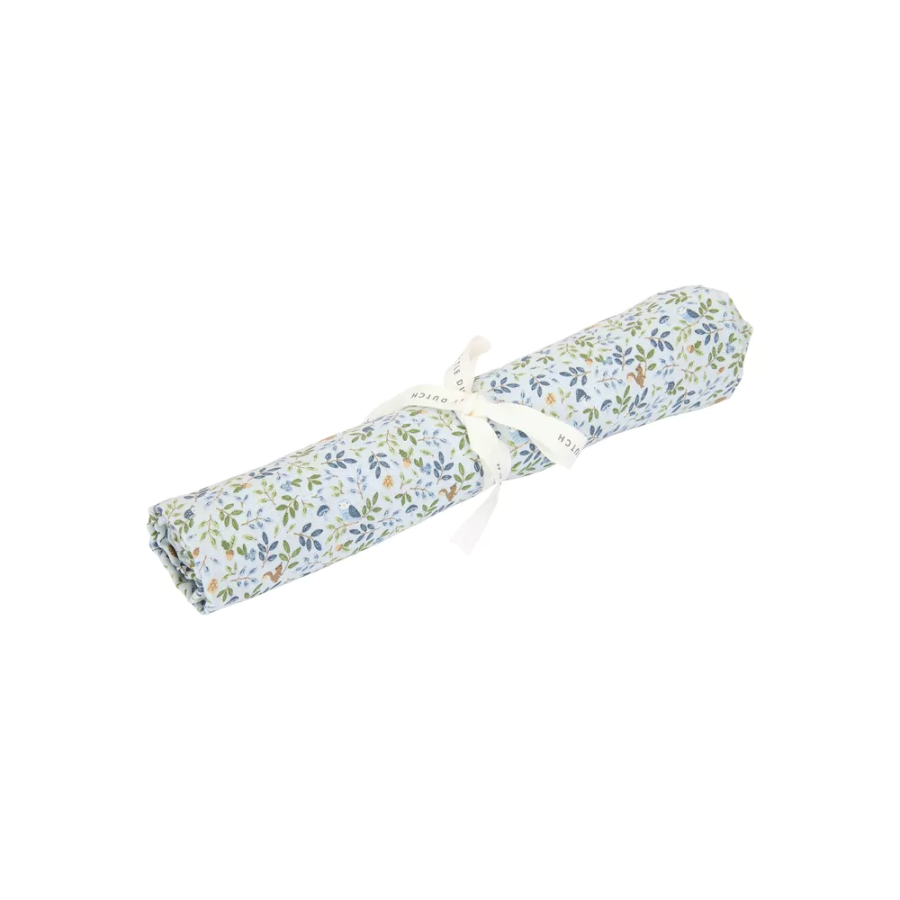 LITTLE DUTCH Swaddle 120x120cm - Forest Friends/Adventure - blauw