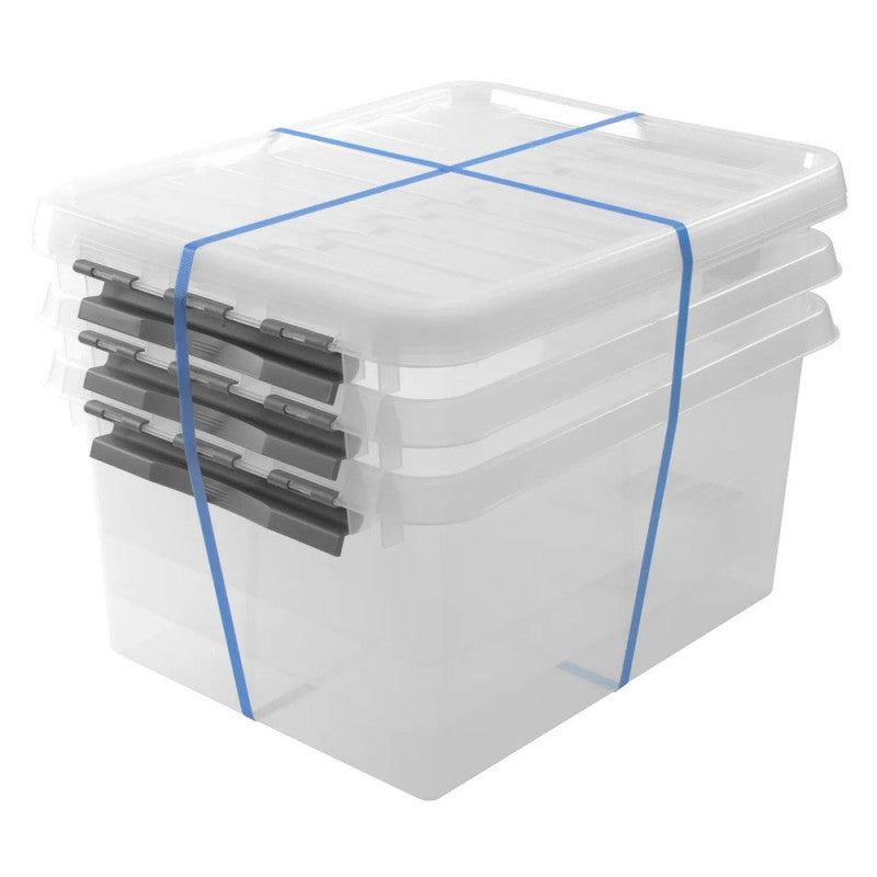 SUNWARE Q-Line set 3 opbergboxen 120L - transparant