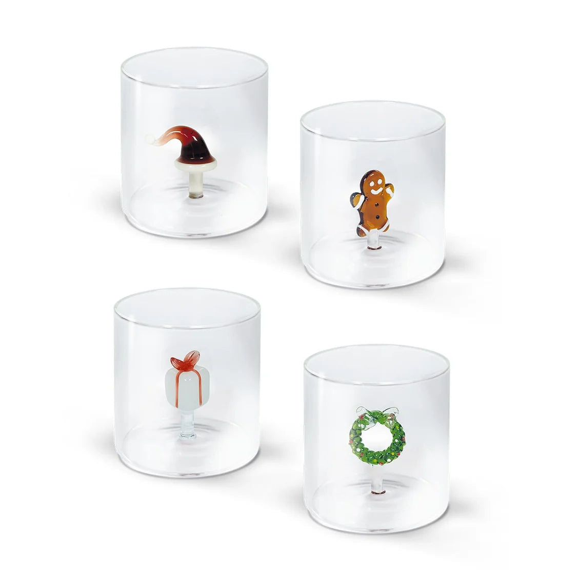 WD Glas 250ml in borosilicaat glas - kerst deco ass.  (prijs per stuk)