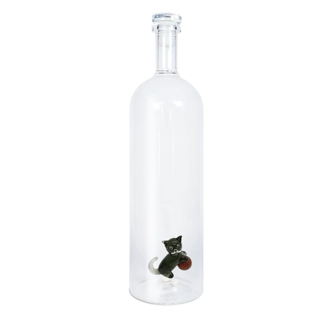 WD Fles 1.2L in borosilicaat glas - kat zwart deco