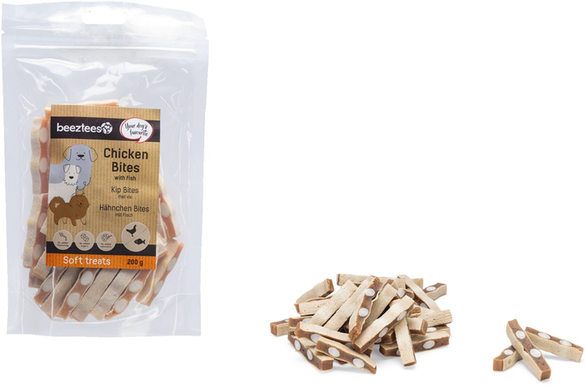 BEEZTEES Kip bites m/vis - 200gr