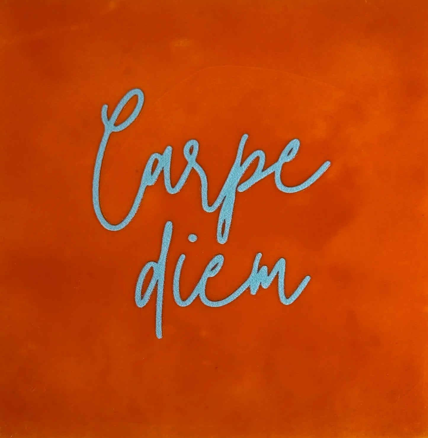 YETT Tegeltje - Carpe diem - oranje/blauw