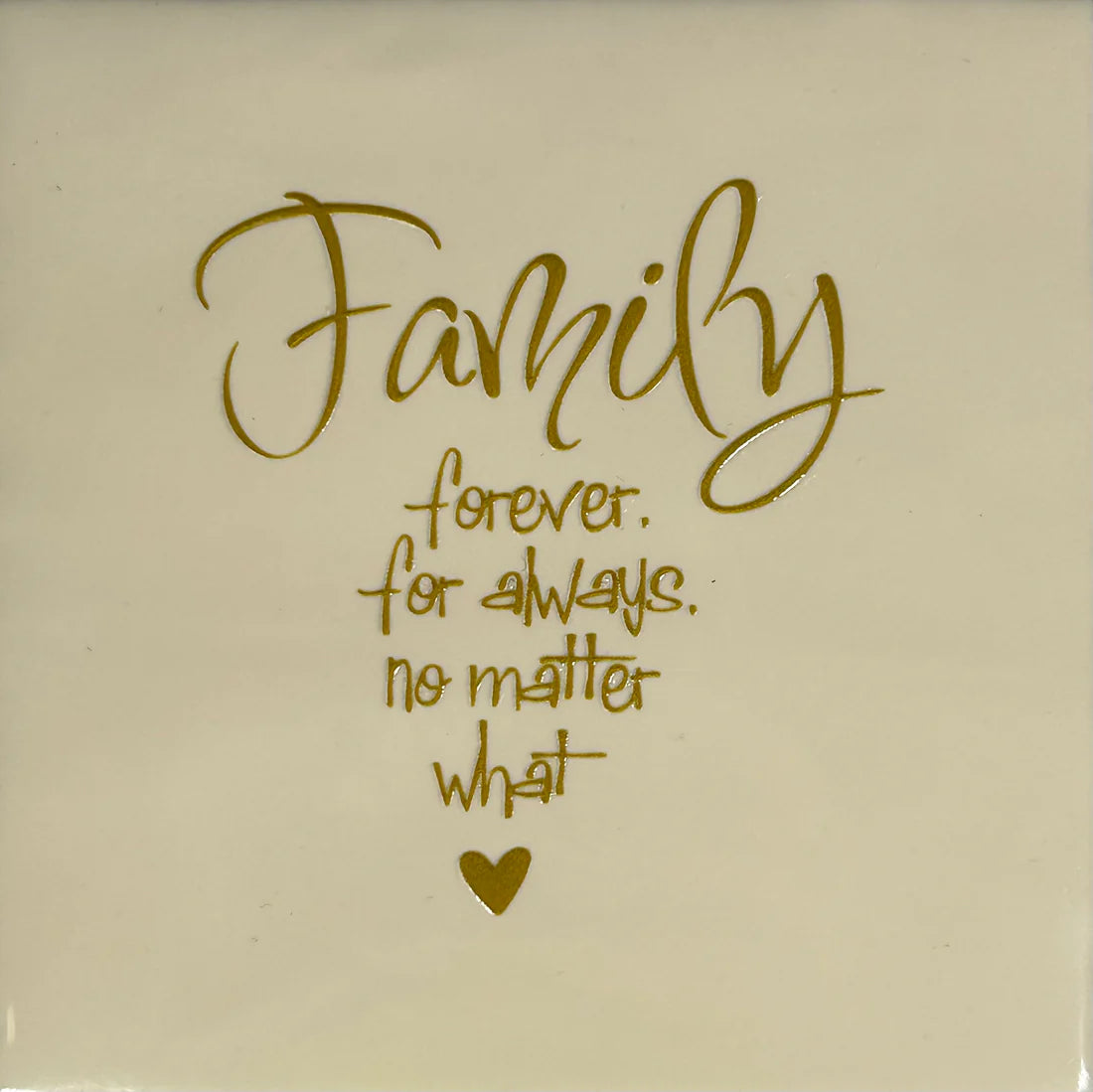 YETT Tegeltje - Family forever - creme/goud