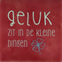 YETT Tegeltje - Geluk zit in de kleine dingen - roze/l. groen