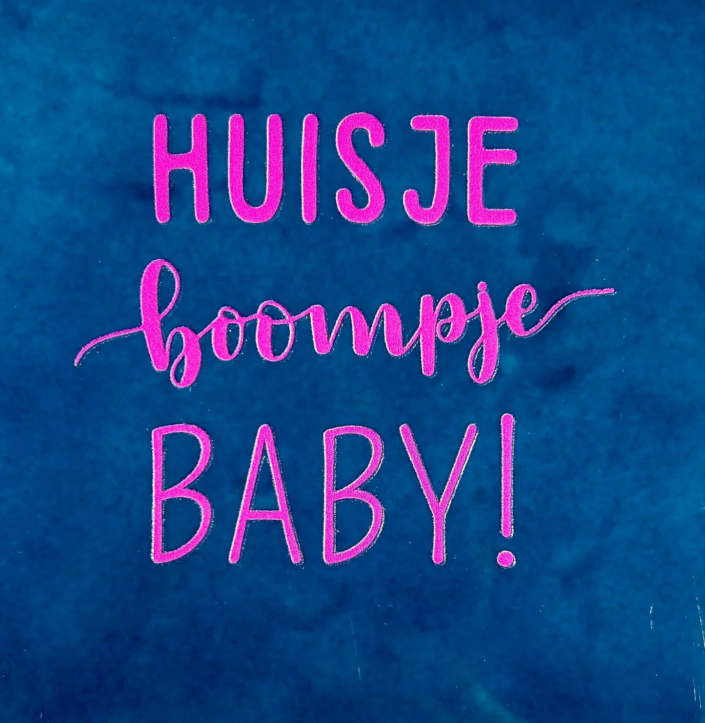 YETT Tegeltje - Huisje boompje baby - d. blauw/roze
