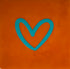 YETT Tegeltje - Hartje open nieuw - oranje/turquoise
