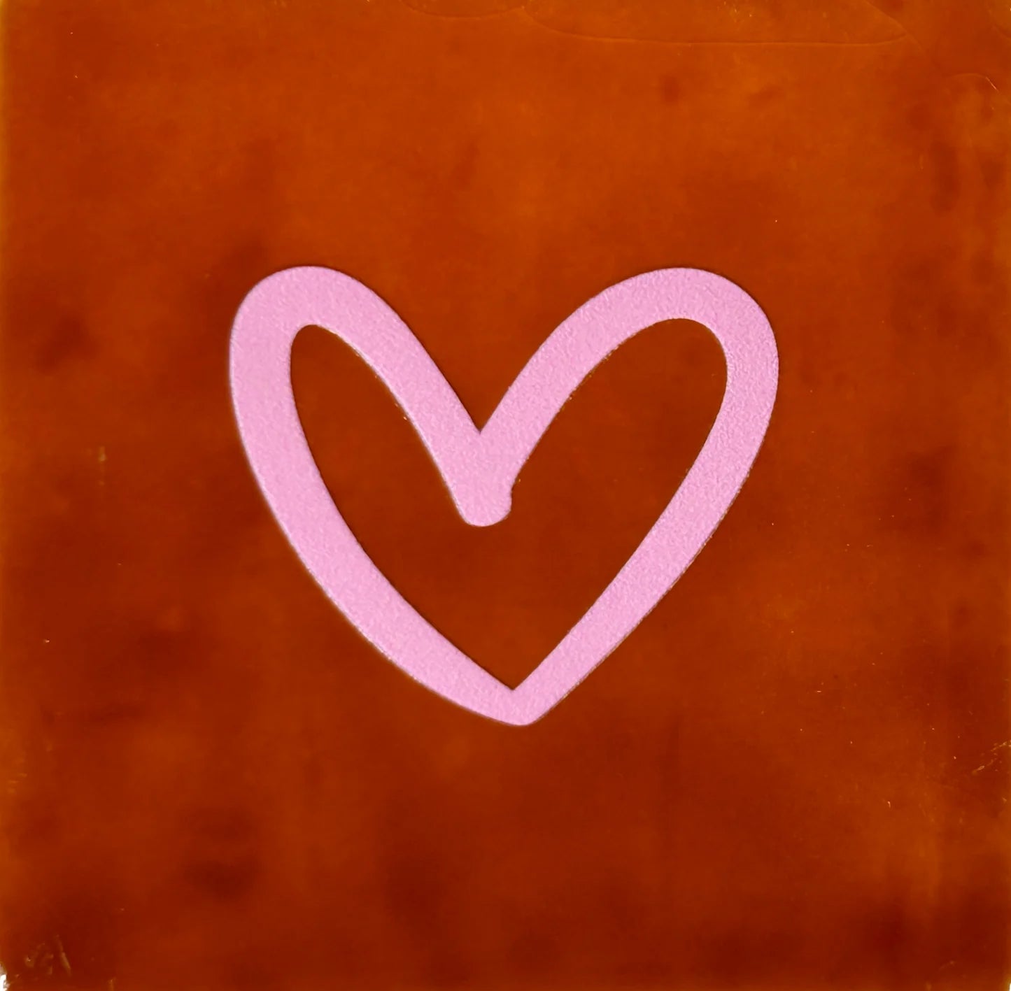 YETT Tegeltje - Hartje open nieuw - rood/roze