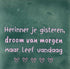 YETT Tegeltje - Herinner je gisteren… - zeegroen/baby roze