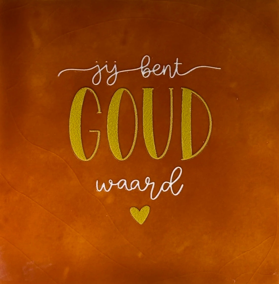 YETT Tegeltje - Jij bent goud waard - terra/goud