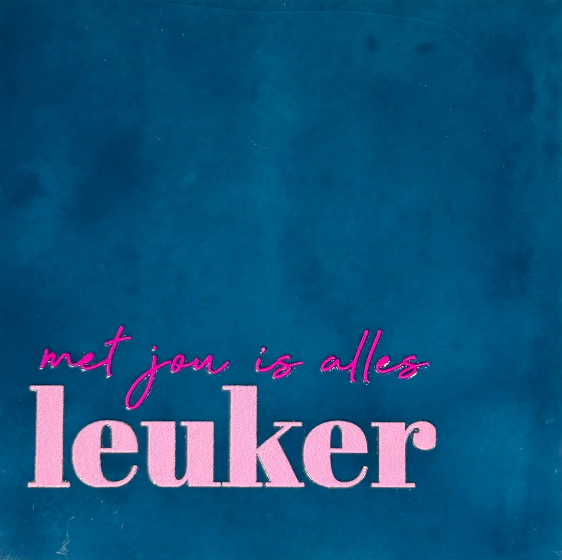 YETT Tegeltje - Met jou is alles leuker - d. blauw/roze