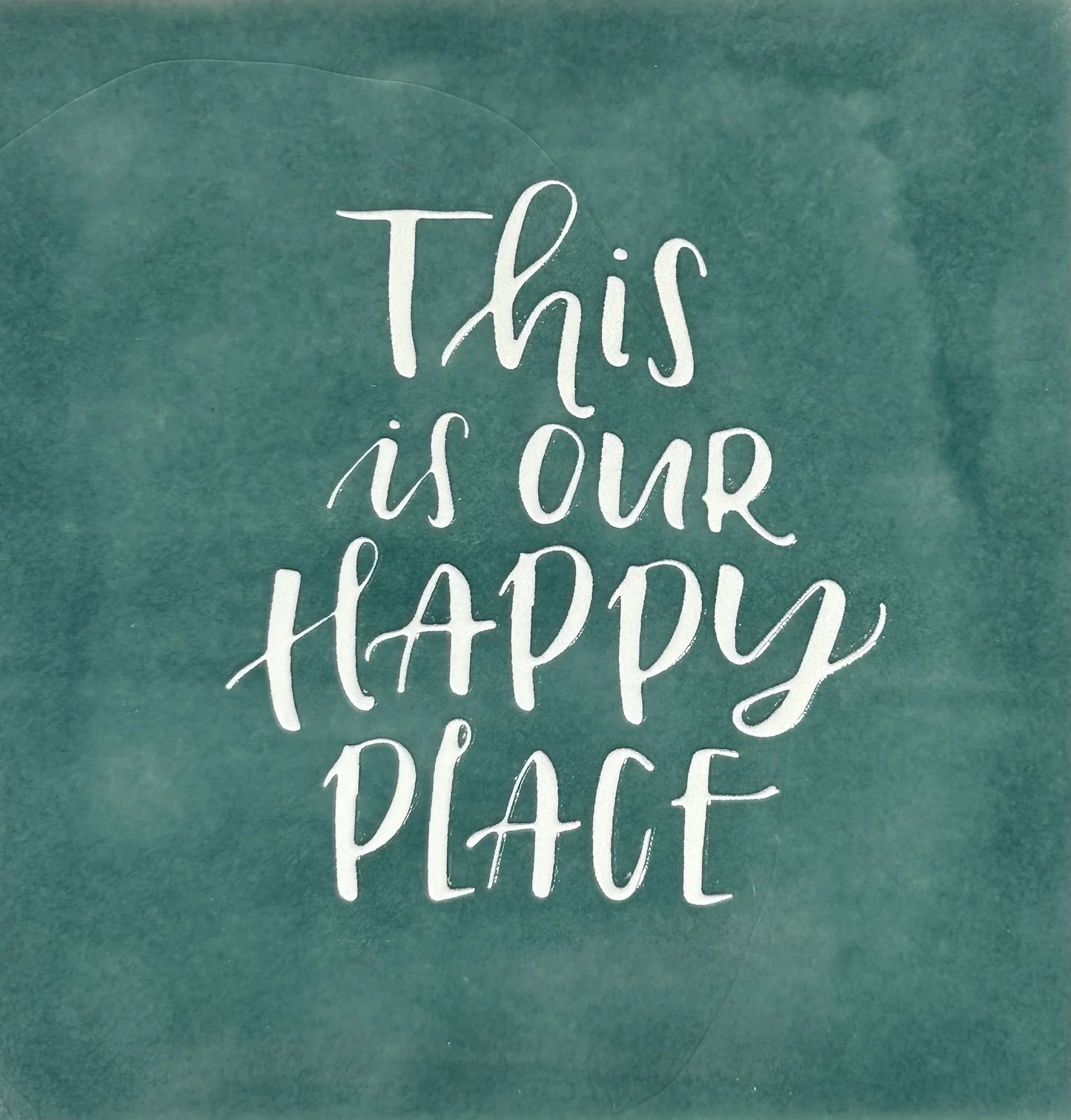 YETT Tegeltje - This is our happy place - zeegroen/creme