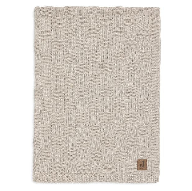 JOLLEIN Wiegdeken 75x100cm - box knit warm sand
