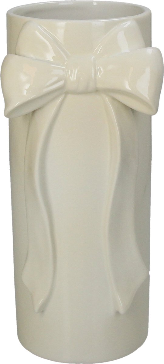 Vaas strik - 12x10,8x25,3cm - ivoor