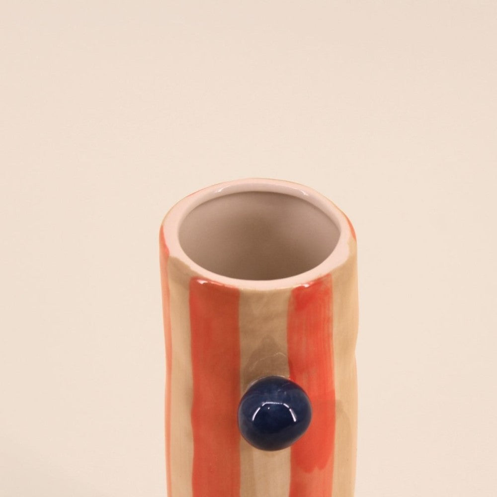 Vaas stoneware - 7x6x20cm - multicol.